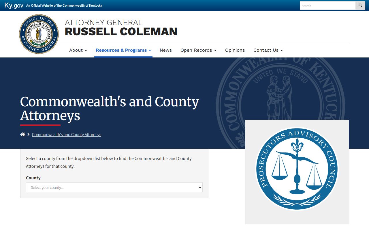 Adair County criminal court records Commonwealth Attorney listing