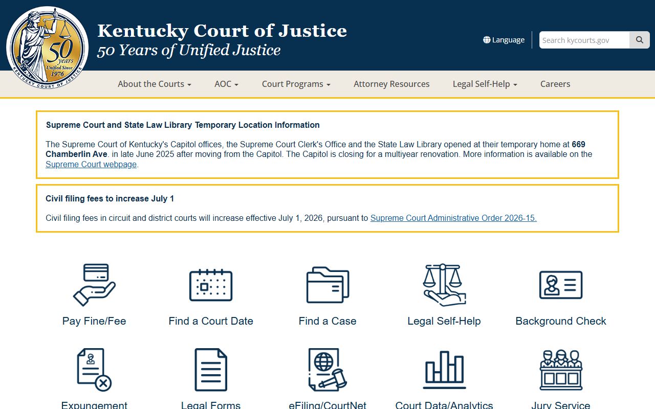 Adair County court records Kentucky Court of Justice home