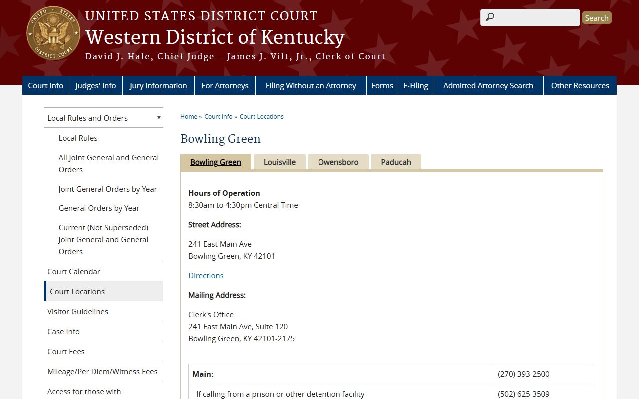 Adair County federal court records Western District Bowling Green